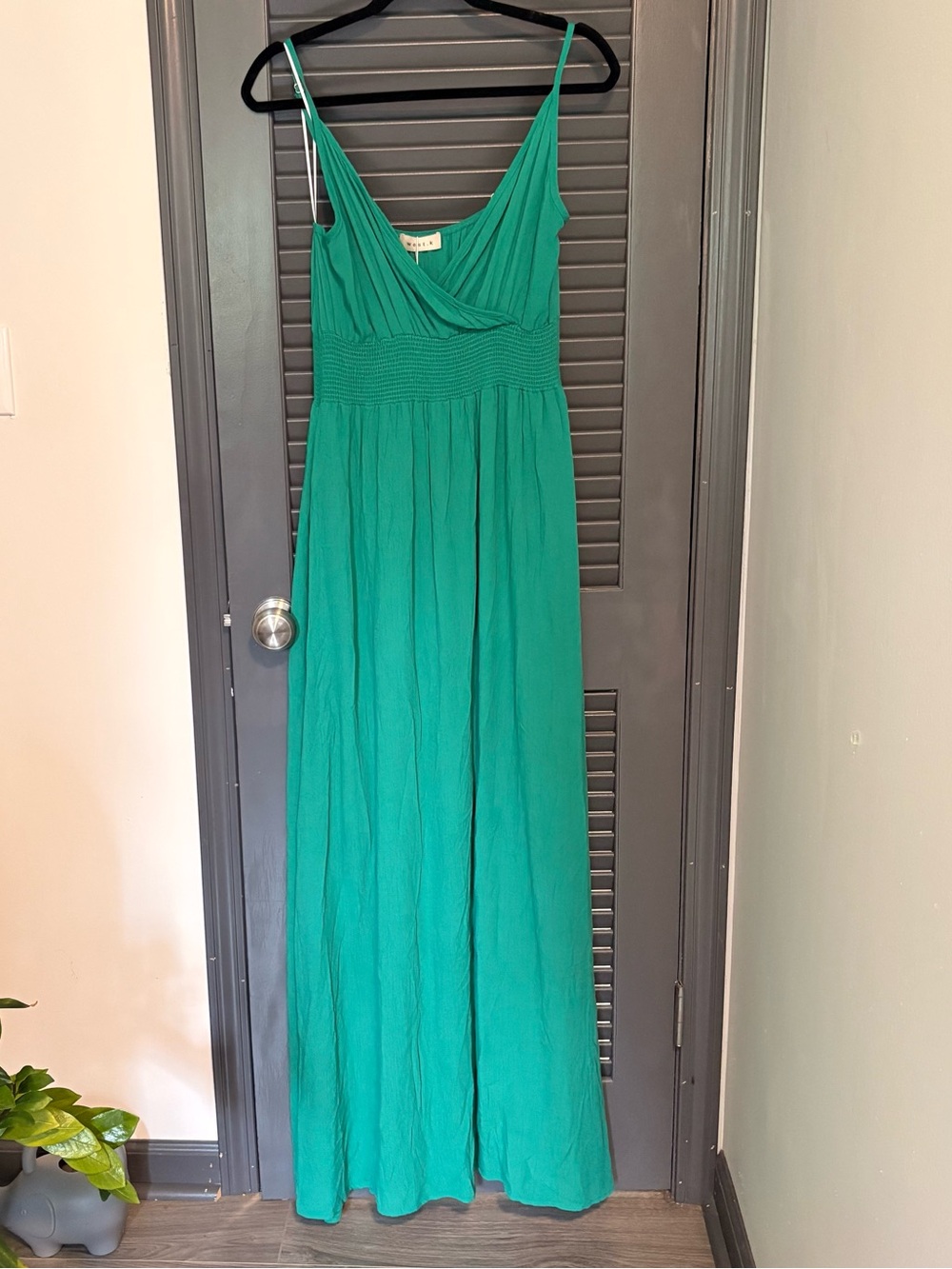 Sleeveless Teal Maxi Dress with Smocked Waist